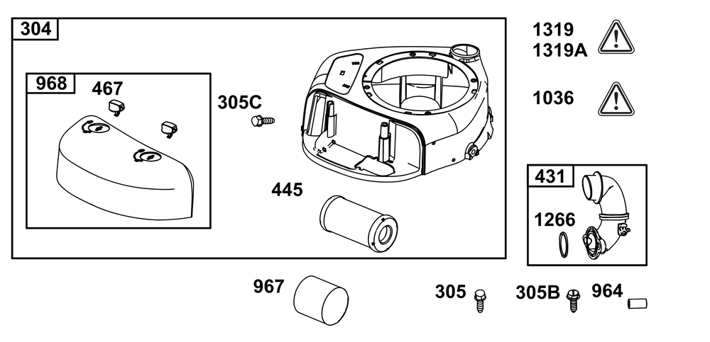 Blower Housing And Air Cleaner Group Diagram and Parts List for 21R777-0151-G1 200000 - 399999 Briggs and Stratton Engine